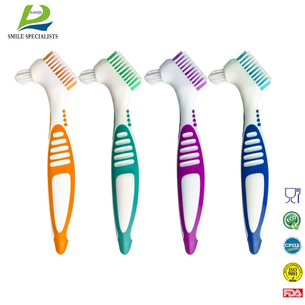 False Teeth Denture Brushes with Double Sided Denture Cleaning Toothbrush