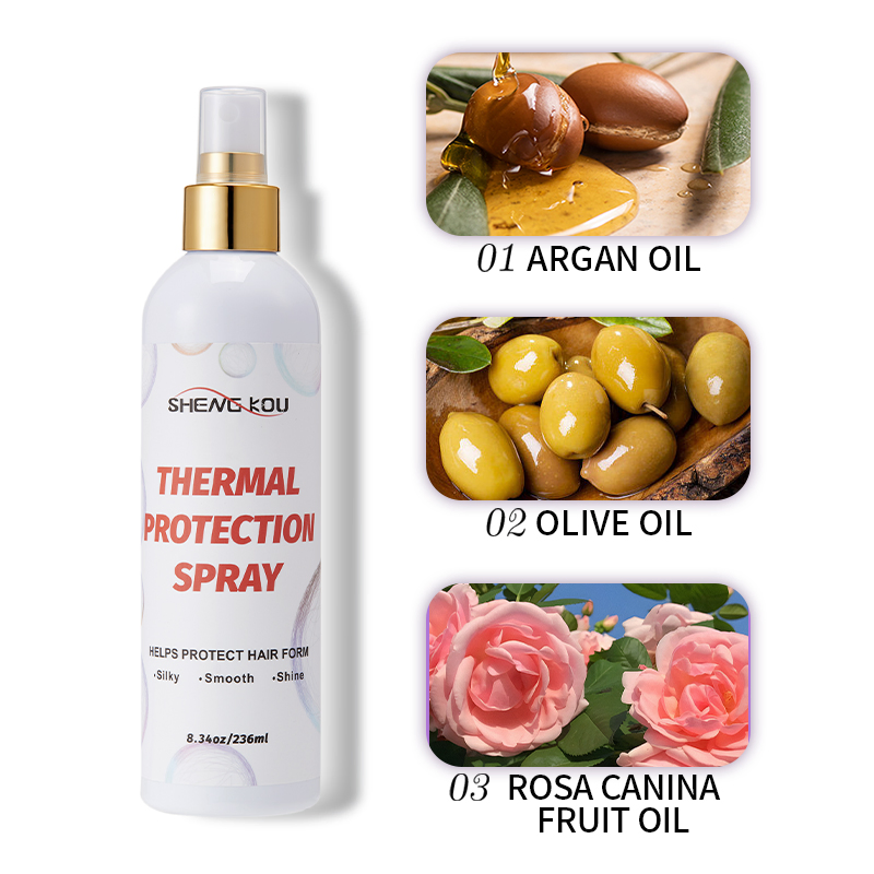 Organic Argan Oil Ingredients Heat Protection Hair Spray Thermal Heat Protectant Spray for Hair