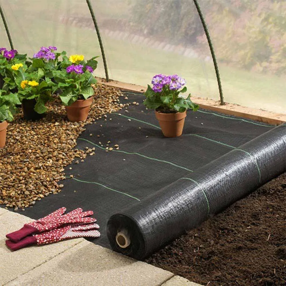 Black Weed Control Fabric Anti UV Anti Grass Ground Cover Weed Mat