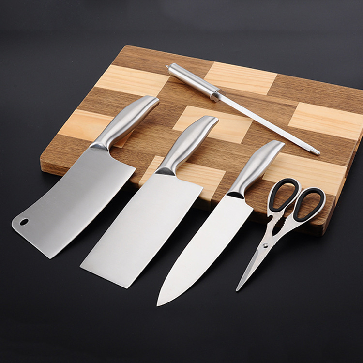 5-Piece All Stainless Steel Kitchen Knife Set Ultra Sharp Heavy Duty Knife Set (5PCS/set) with Wooden Block