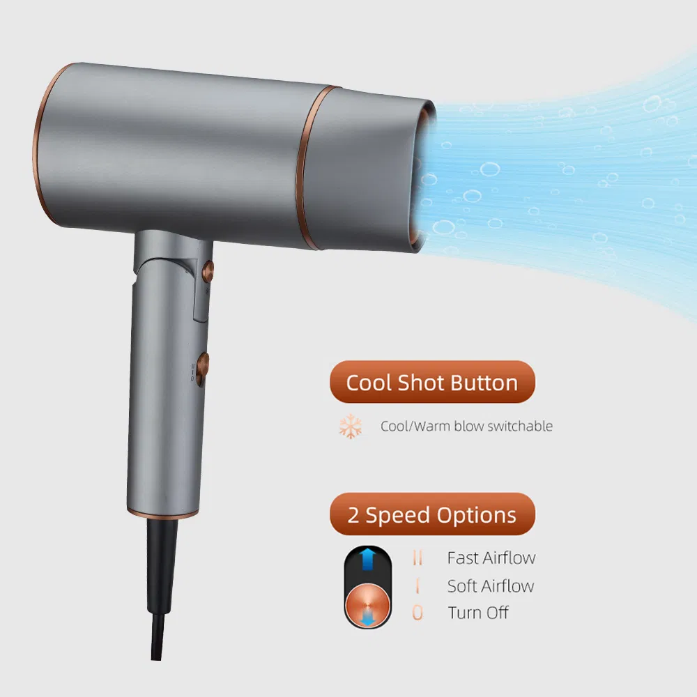 Electric 1800-2100W 2 Temperature Settings Cool Shot Portable Travel Hair Dryer