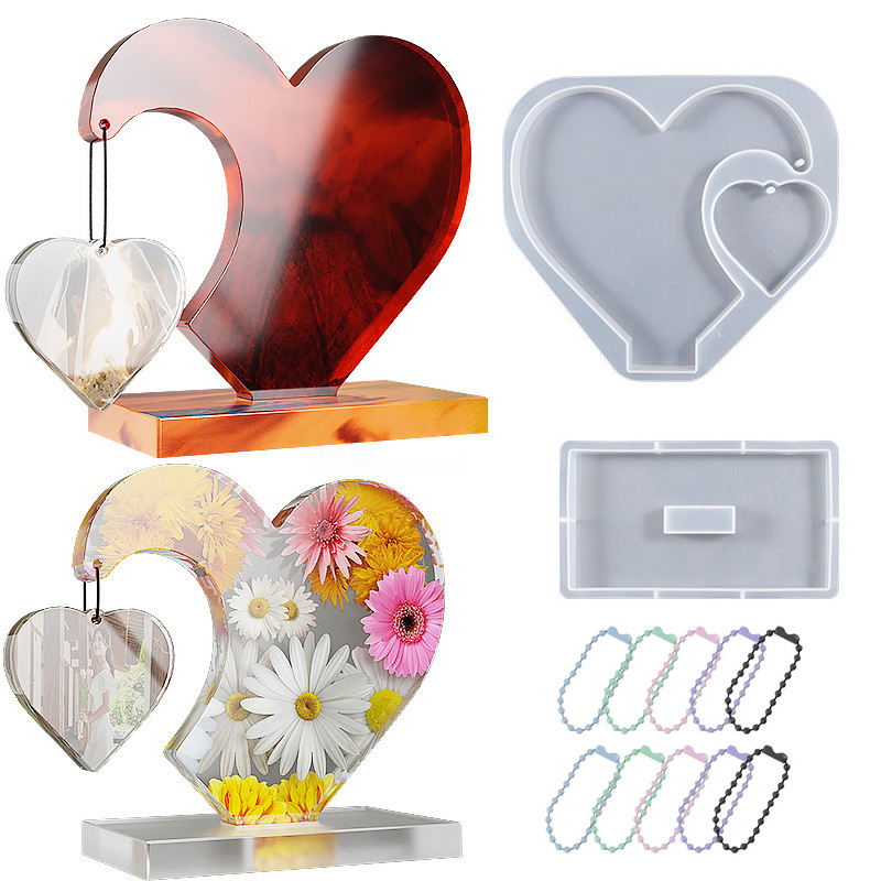 Keychain Jewelry Earrings Pendent Resin Molds with Hole Craft Making Mould Resin Silicone Mold