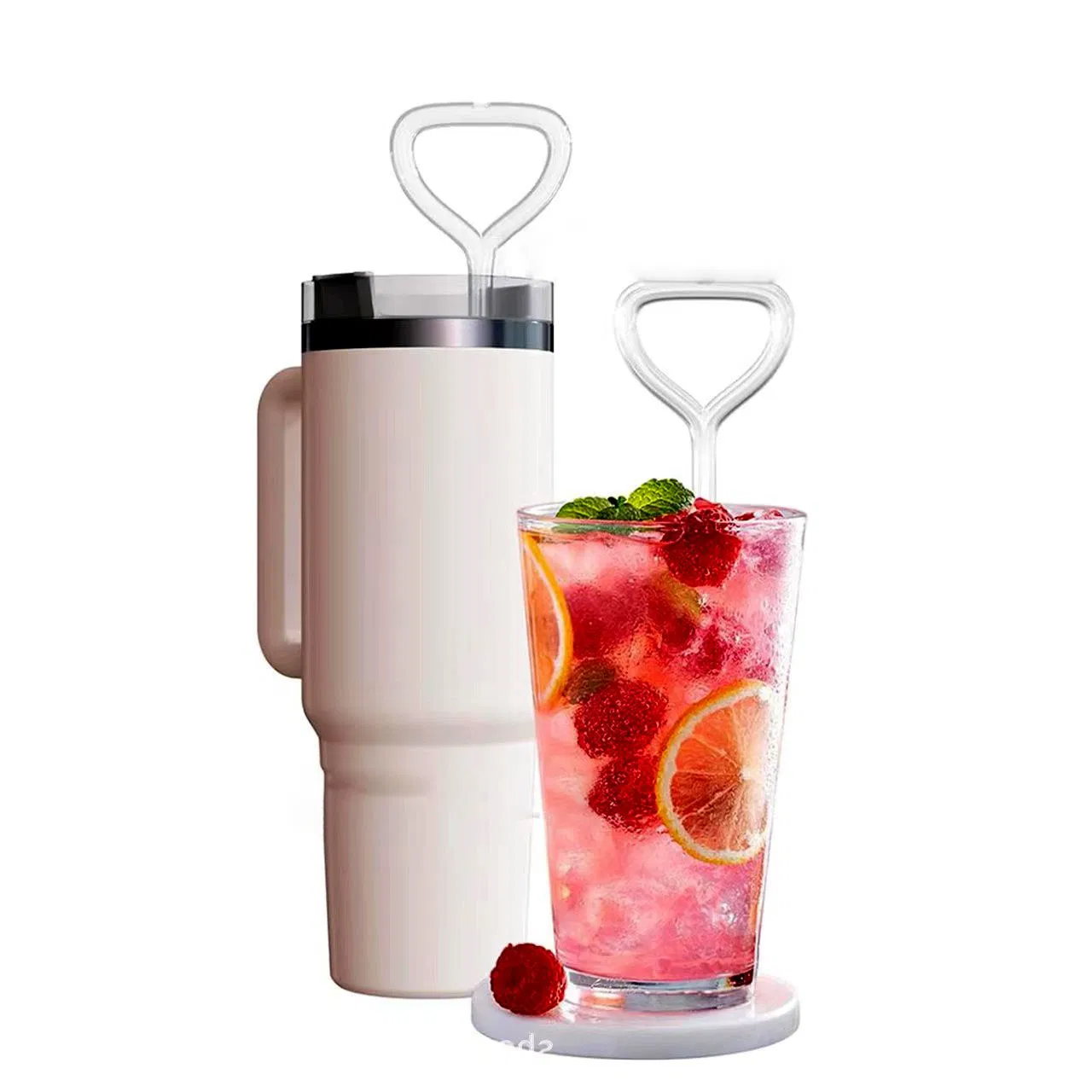 Wrinkle Resistant Lip Glass Straws Creative Irregular Shaped Heart-Shaped Drinking Straw