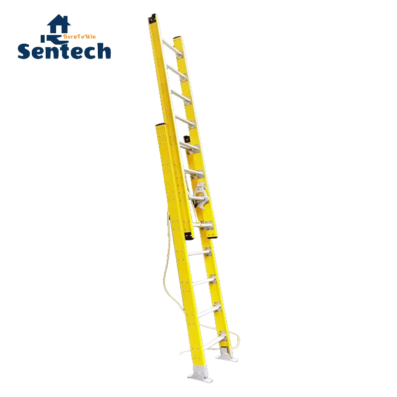 Premium Type Ia 300lbs Fiberglass Telescopic Ladder with Alternative Aluminum Rungs