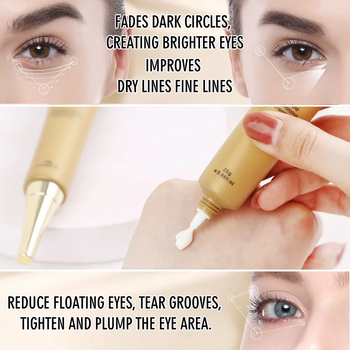 Peptide Anti Wrinkle Eye Cream for Dark Circles and Puffiness Under Eye Bags Removal Cream Eye Cream