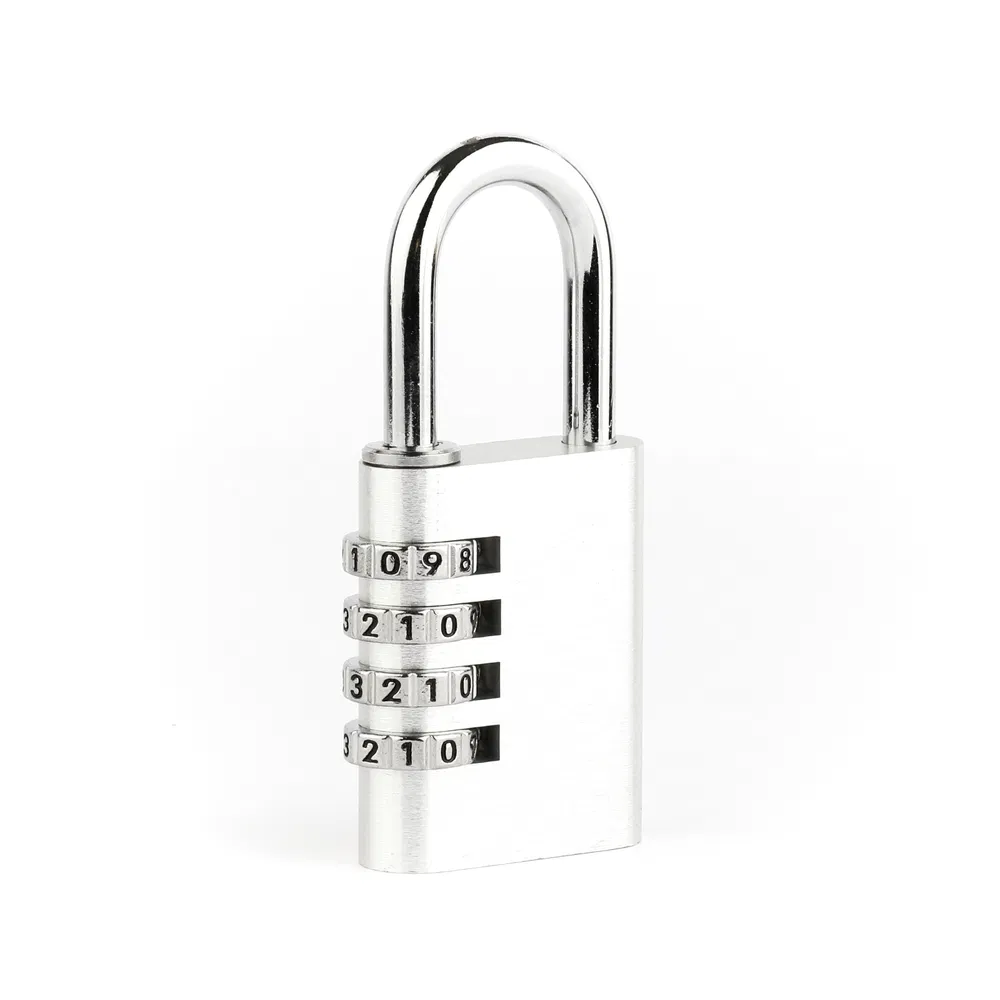 Silver 38mm 4-Digit Aluminum Alloy Code Padlock for File Cabinet