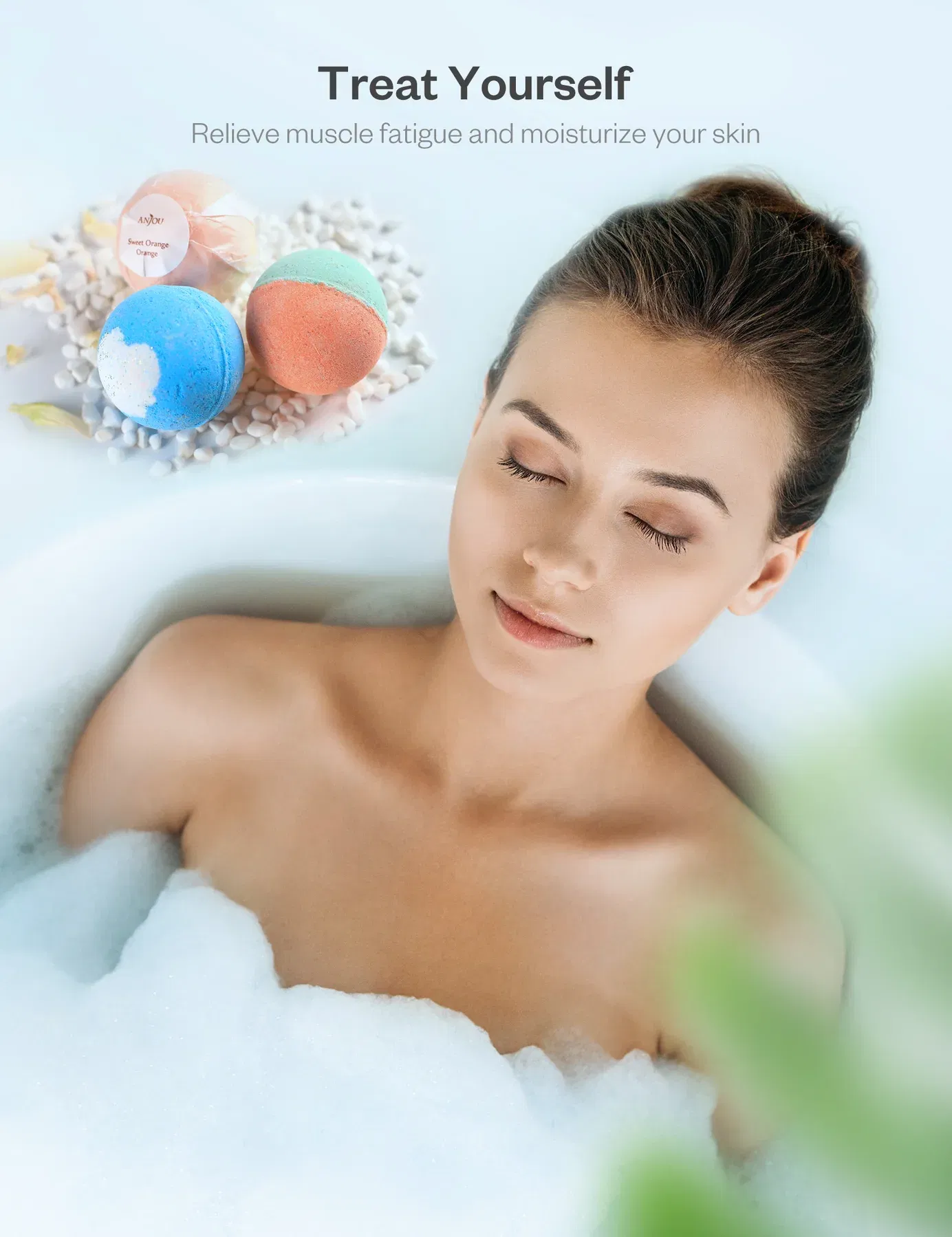 Factory Customization 100% Natural Colorful Bubble Fizzy Organic Bath Bombs