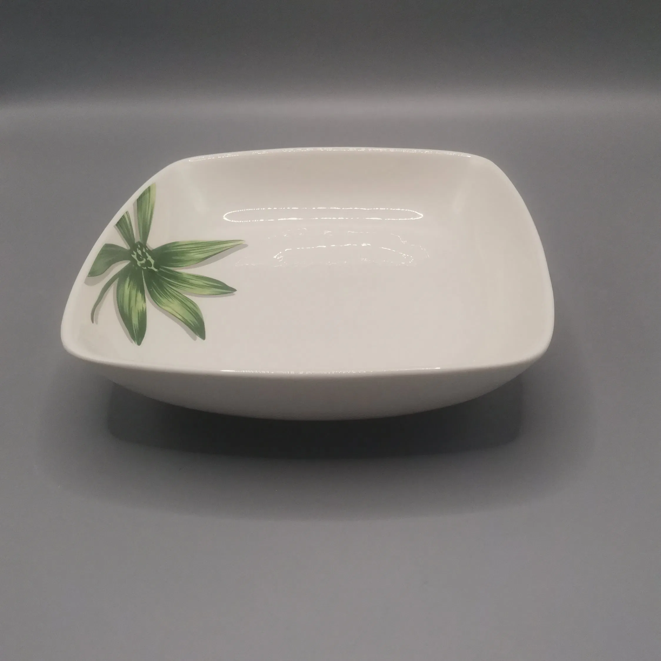 8"Square Soup Bowl Plate with Decal Porcelainware Ceramics Tableware