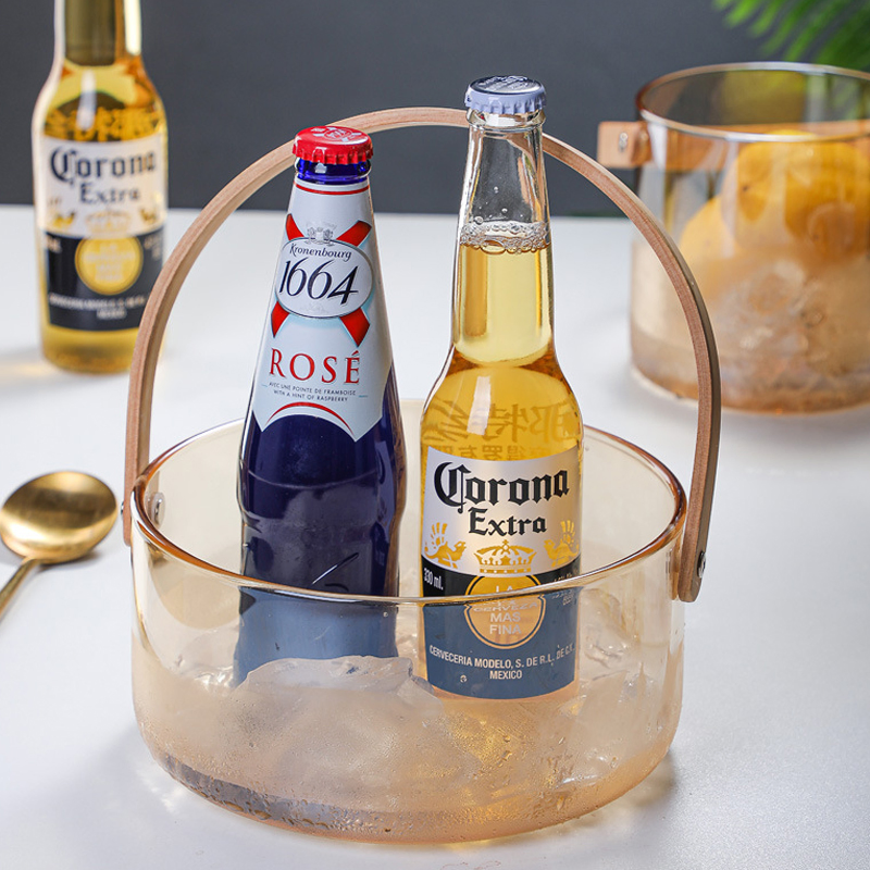 Стеклянная корзина для льда и фруктов