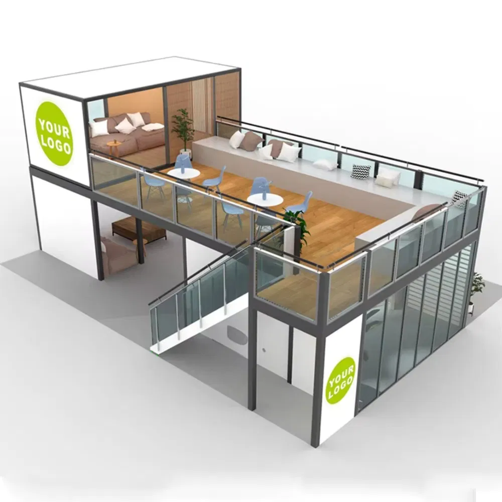 Heavy Duty Double Deck Two Storey Booth System Easy Cafe 2 with Lounge Booths for Trade Show and Exhibition Fair