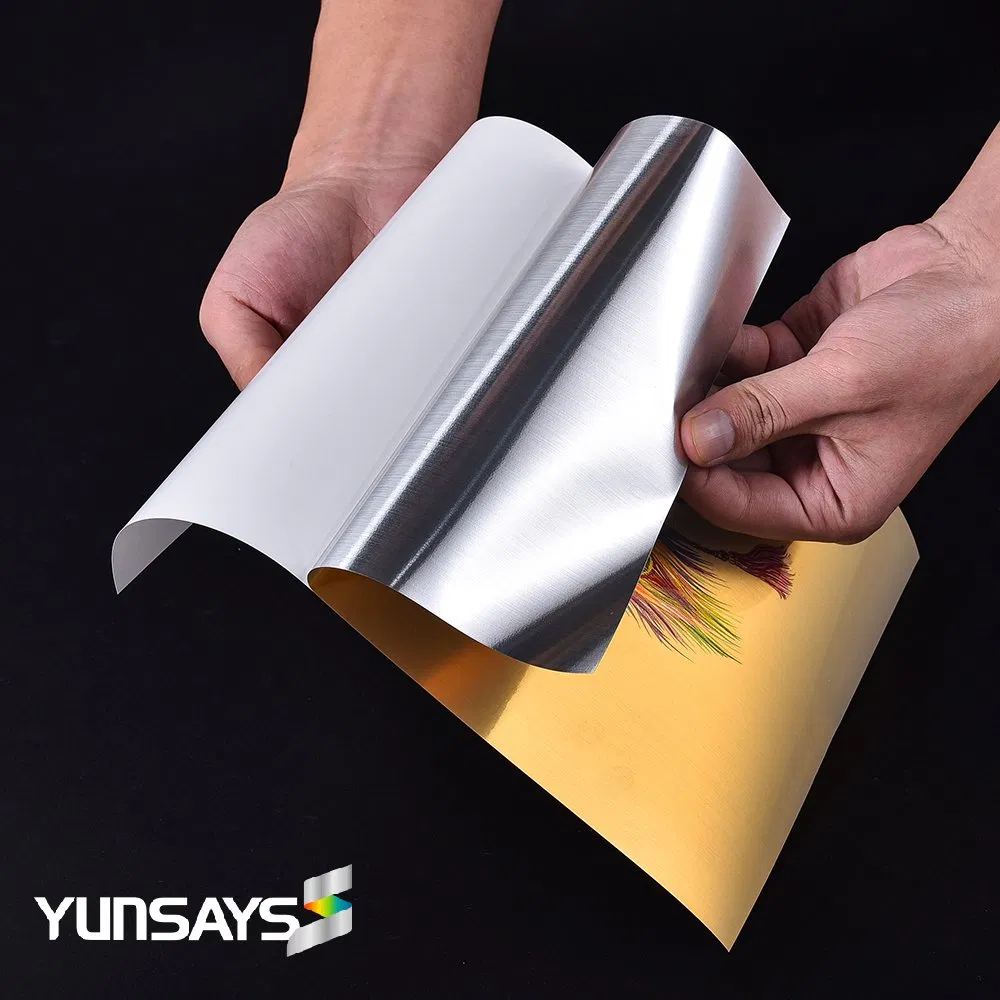Printable Vinyl Sticker Custom Wholesale Blank A4 Size Sheet Inkjet Laser Self Adhesive Glossy Gold Brushed Inkjet Sticker Paper