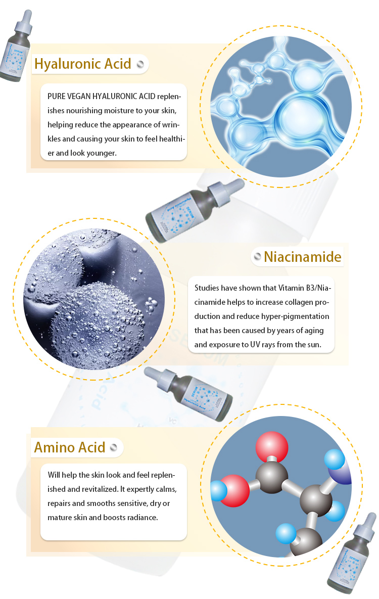 Beauty Cosmetics Skin Care Deep Moisturizing Anti Melanin Hyaluronic Acid Serum
