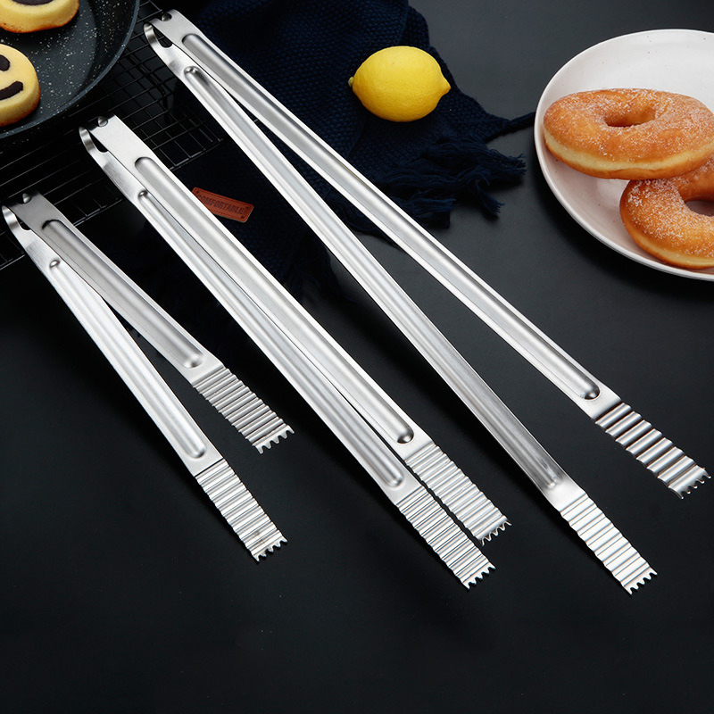 Stainless Grill and Food Clip Clippers Tongs BBQ Kitchen Cooking Utensil Bl15855