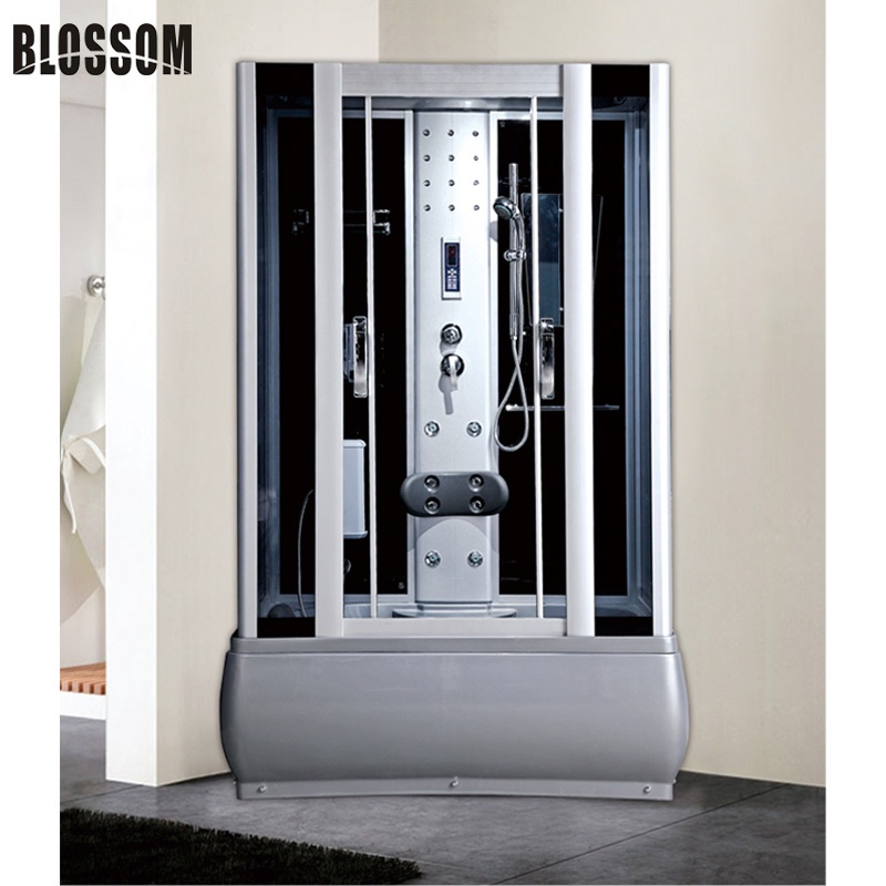 Sliding Clear Glass Massage Offset Steam Complete Shower Room