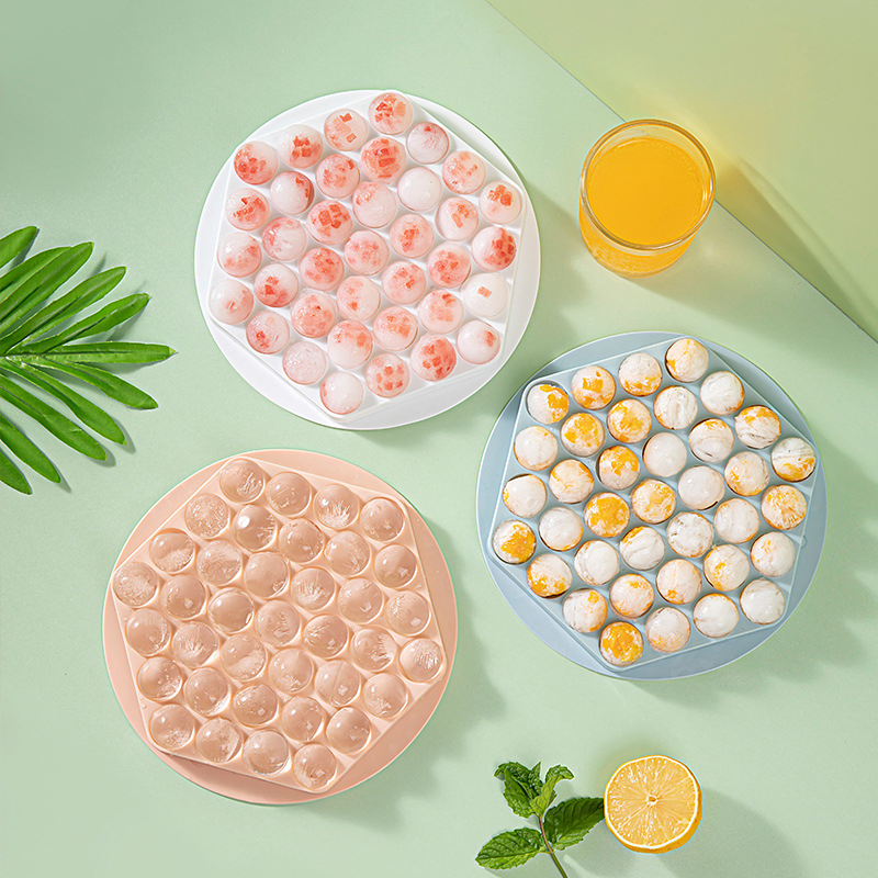 37 Cells Household Durable Plastic Ice Cube Tray Spherical Ice Lattice Ice Mold with Cover
