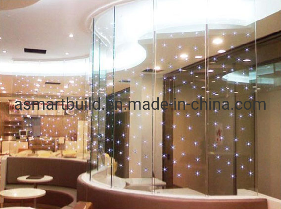 LED Smart Decorative Tempered Laminated Glass Tinted Colors with Customized Design