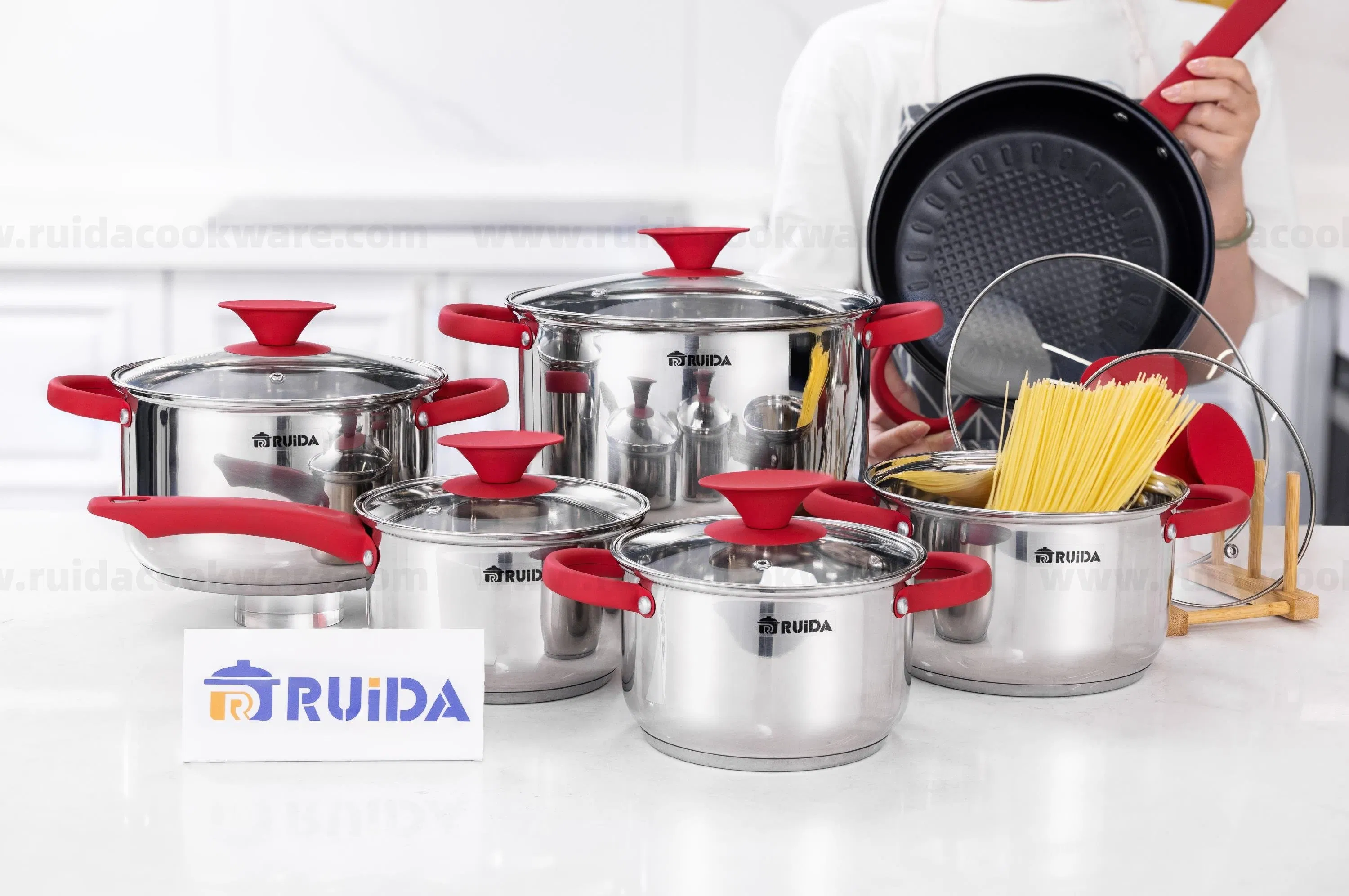 12PCS Black Non Stick Coating Straight Bottom Cookware Set