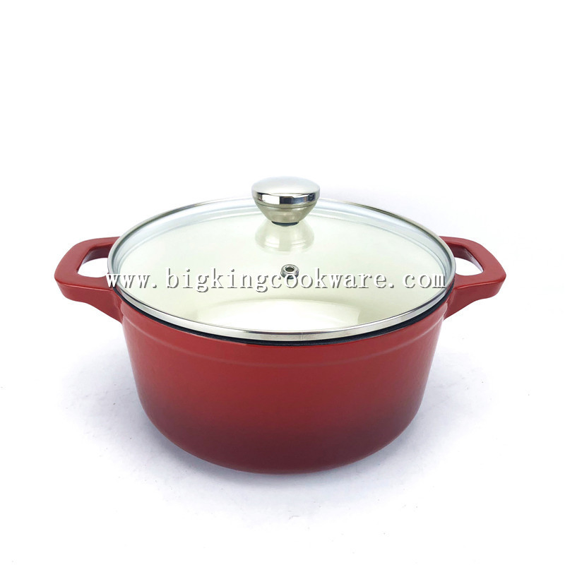 Cast Iron Casserole Can Be Matched with Glass Lid