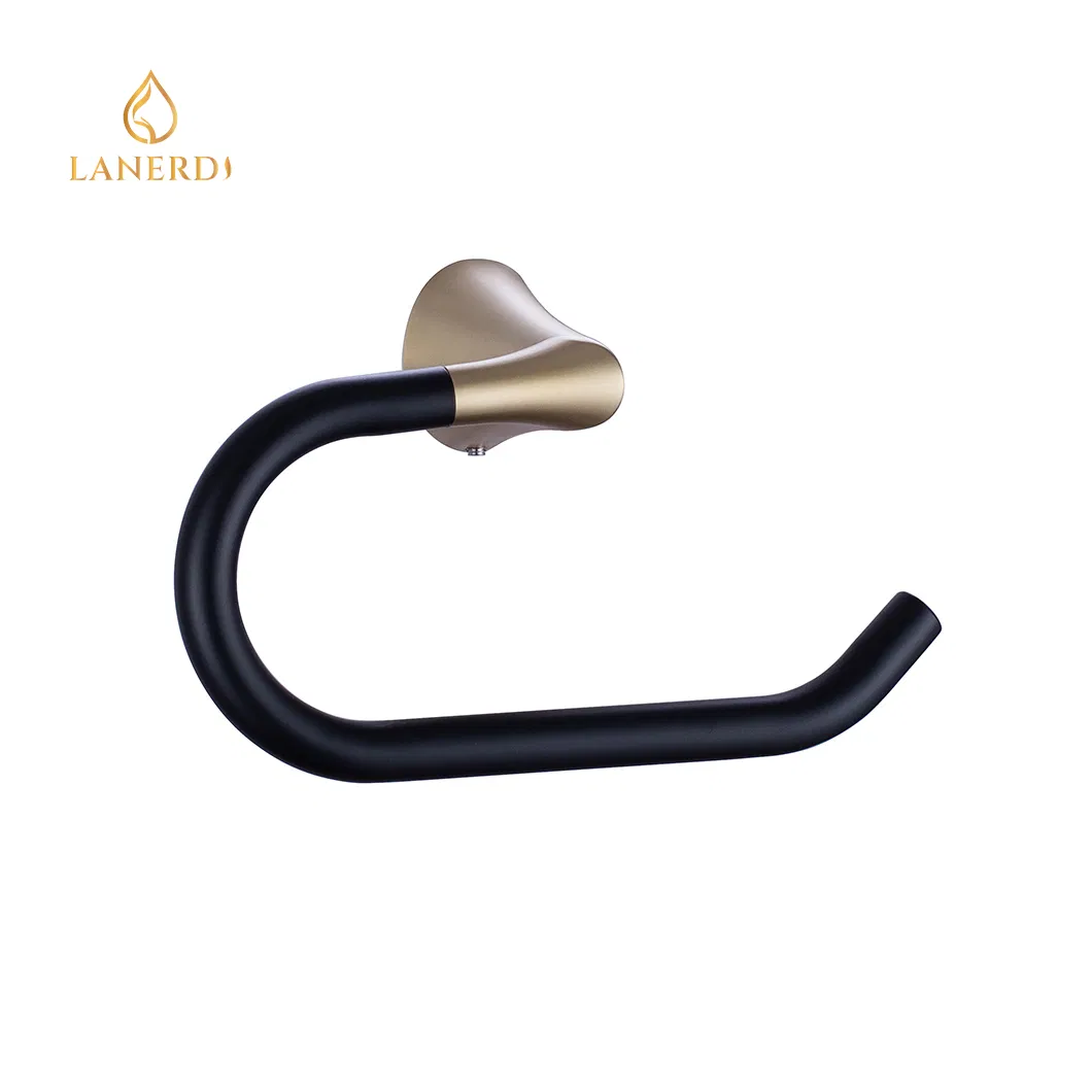 Держатель для туалетной бумаги Lanerdi, черный с золотом