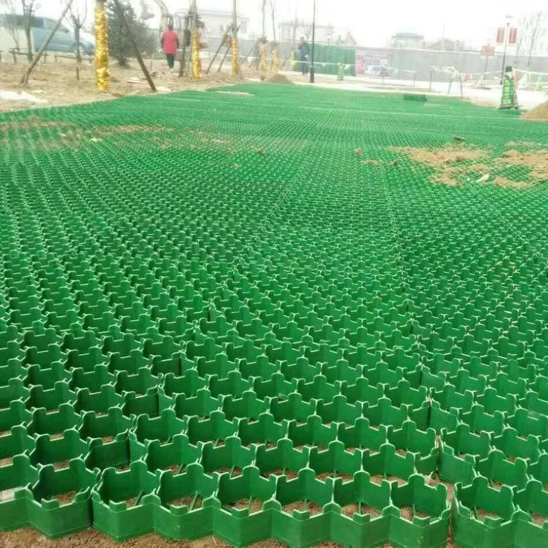 Outdoor 48mm Black HDPE Reinforcement Permeable Plastic Paving Gravel Grid Grass Grid for Parking Lot Landscaping Roof Garden Lawn Filter Board Yard Path Design
