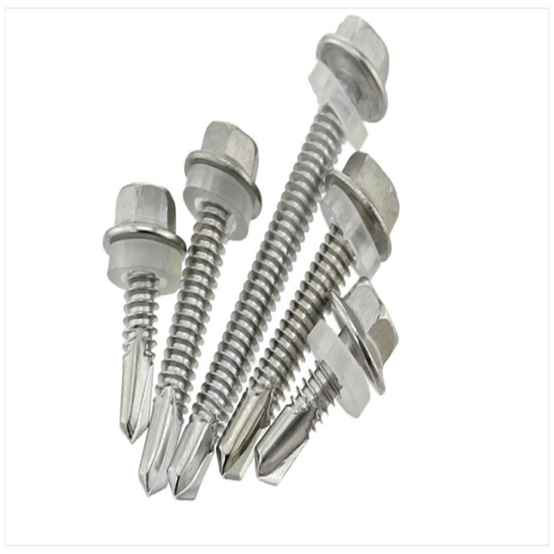 Metal Galvanized Hexagonal Hex Head Stainless Steel Hexagonal Self Drilling Screw with Rubber Washer