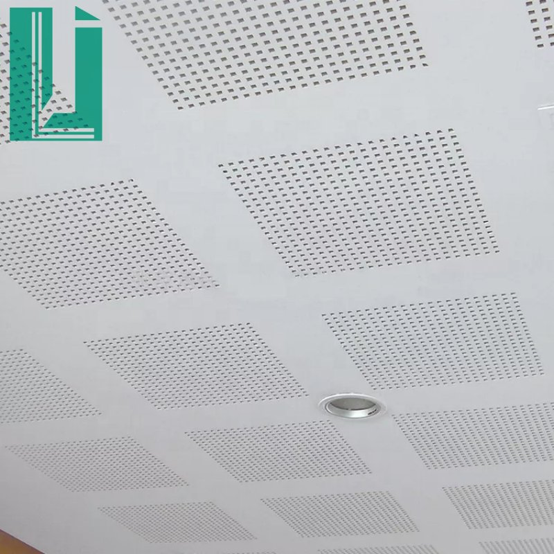 12mm Seamless Ceiling Acoustic Perforated Gypsum Board Plasterboard for Hotel Decorations Square Shape