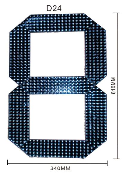 RoHS Approved 24 Inch Assembly 7 Segment LED Display with Waterproof for Outdoor or Semi-Outdoor Application