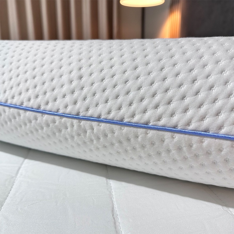 100%Cotton Wax Fabric Blue Cooling Gel Memory Foam Pillow for Adult Neck