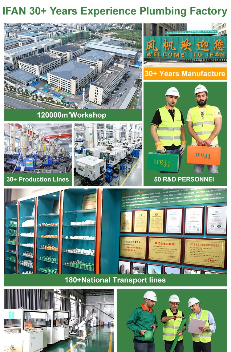 Ifan PPR PVC CPVC PP Pph Plumbing Materials Fitting Water Supply Polypropylene PPR Pipe Fittings