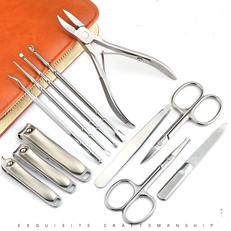 Wholesale Nail Clipper Set, High-Quality 13 Piece Stainless Steel Anti Splash Set