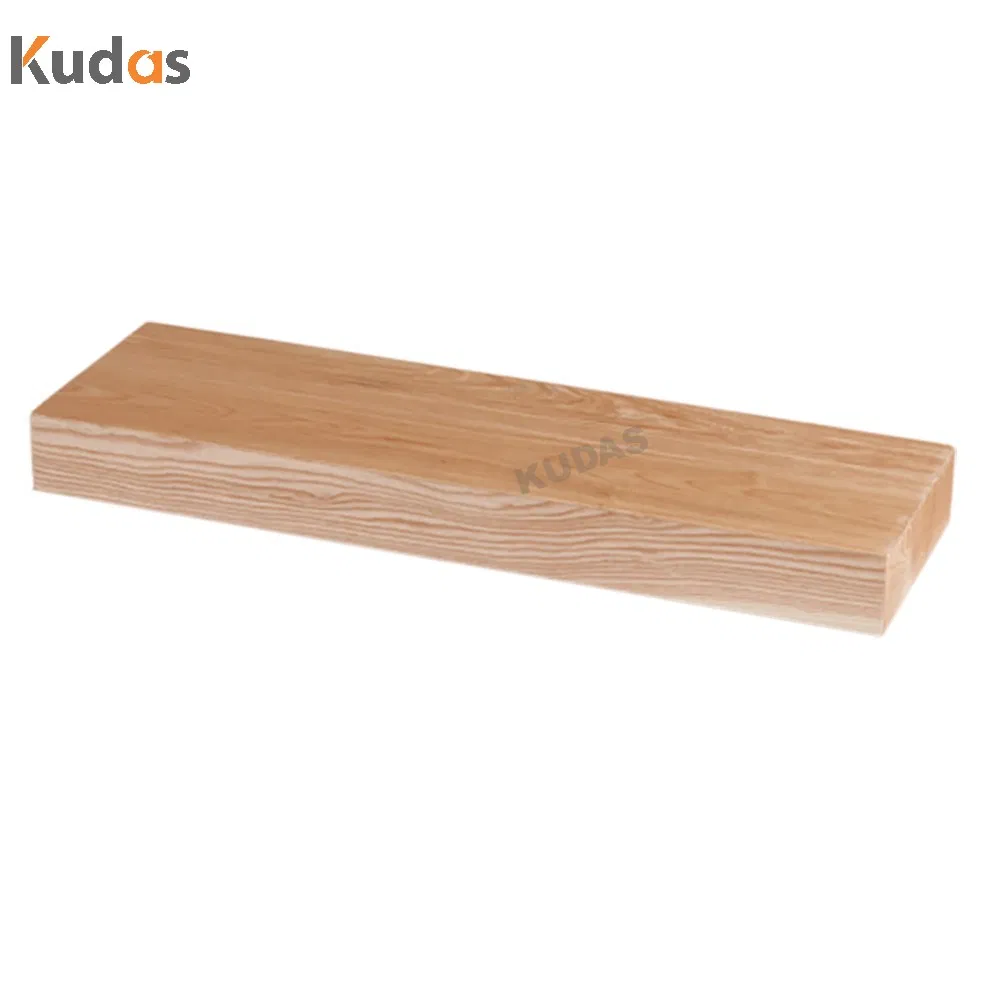 Invisible Stringer Straight Stairs Red Oak Solid Wood Tread for Staircase
