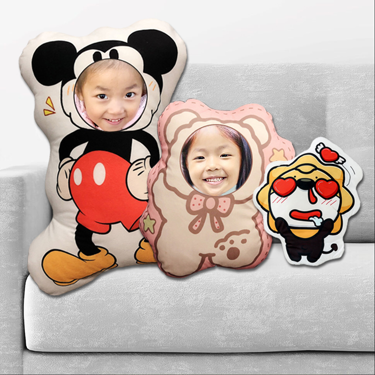 OEM Printed Boy Face Pillow Wholesale Custom Photo Logo Decorative Pillows