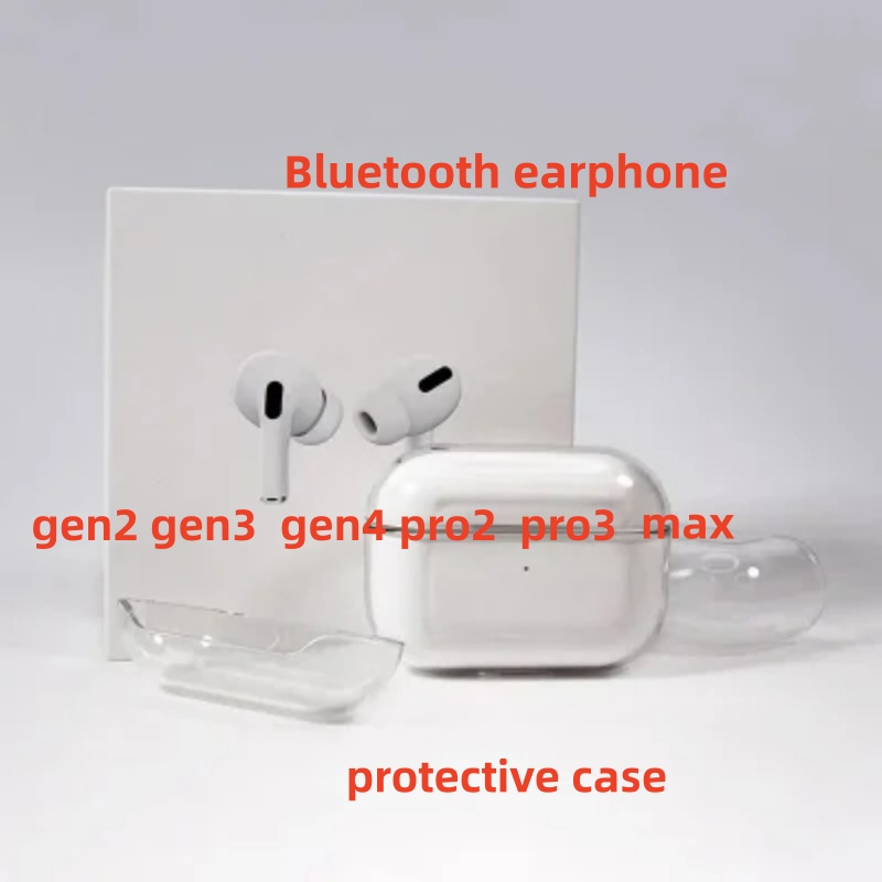 Чехол для AirPods PRO 2/3/4 Max, прозрачный с шумоподавлением