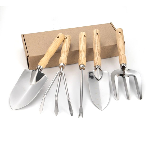 Garden Tool Set - 4 Pieces Heavy Duty Garden Hand Tools Kit with Wooden Handle