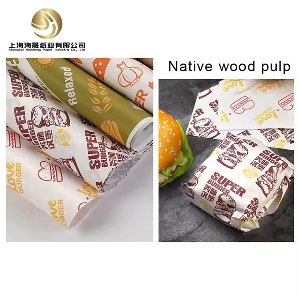Eco Friendly Recyclable Stable Quality Fast Food Safe Hamburger Wrapping Paper