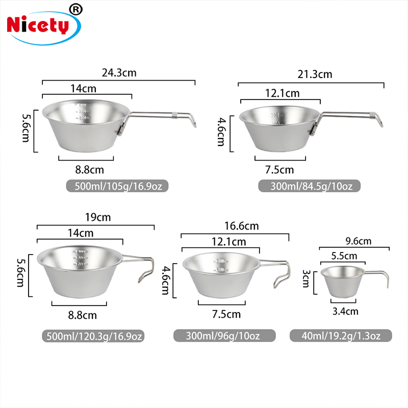 Outdoor Camping Shiraz Bowl Metal 304 Stainless Steel Folding Camping Bowl