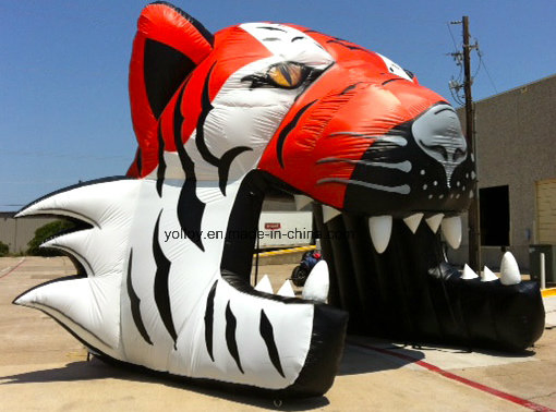 Inflatable Tiger Mascot Tunnel Tent as Sport Entrance