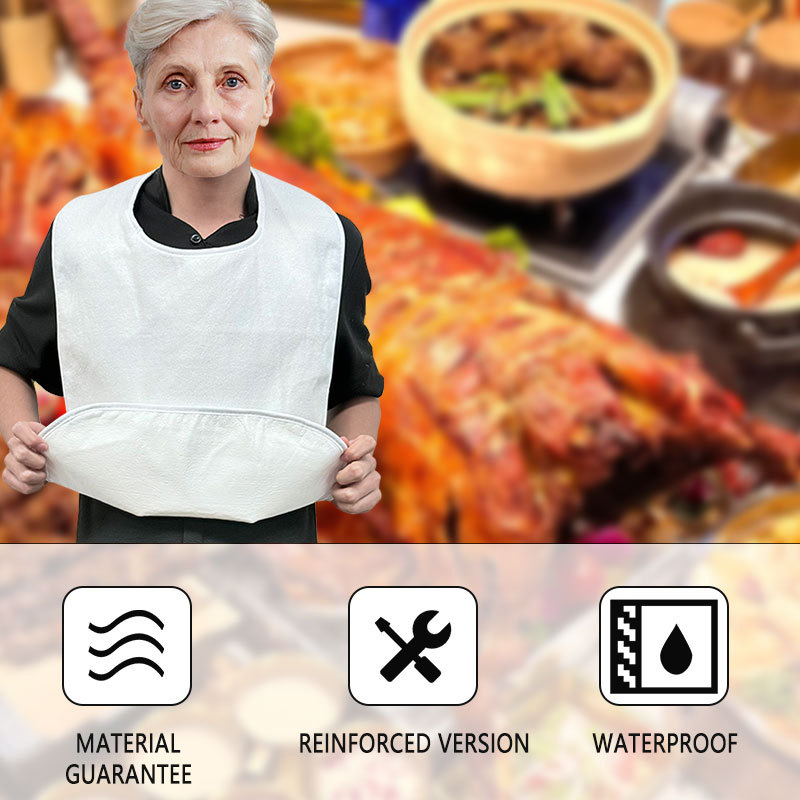 New Pocket Waterproof and Stain-Resistant Adult and Elderly Waterproof and Stain-Resistant Dietary Fabric Bib