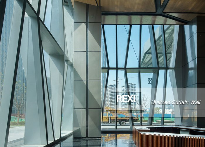 Aluminium Glass Curtain Wall Price Cost per m2 square metre foot of Aluminum Glazed Unititzed Stick Spider Facade