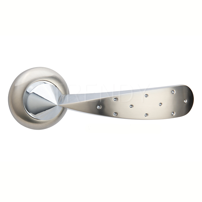 Zinc Alloy Door Hardware Double Color Coating Cone Handle Lock Zamak Handle with Round Rose (Z6083-ZR11)