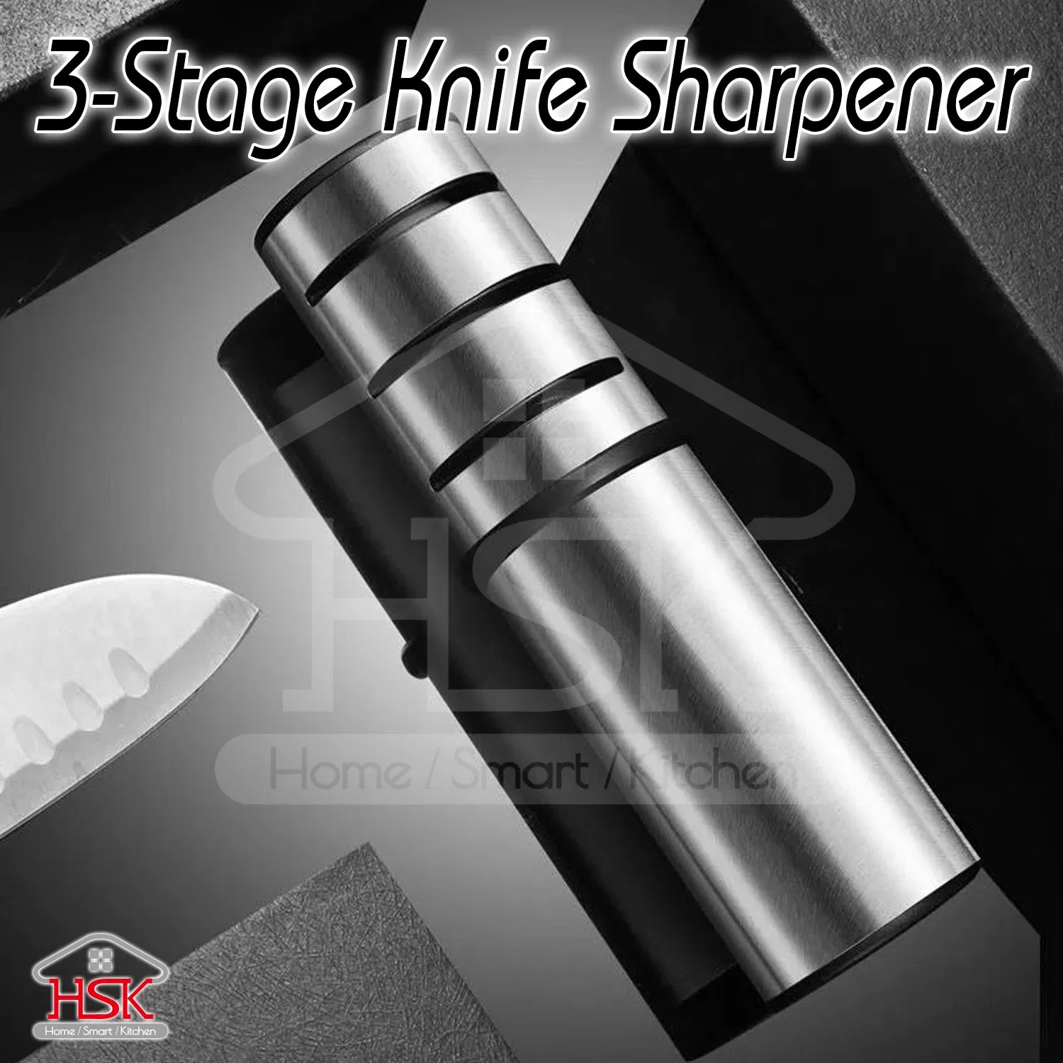 3 Stage Knife Sharpening Tool, Portable Manual Knife Sharpener