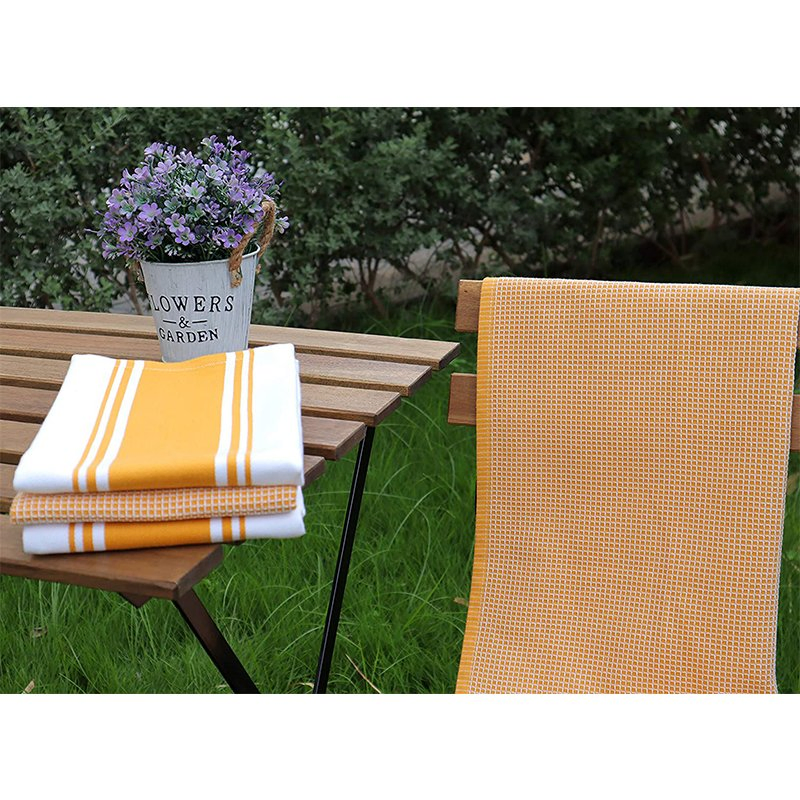 100% Cotton Kitchen Towels 2 Stripe 2 Waffle Over Sized Multi Use Dish Towels