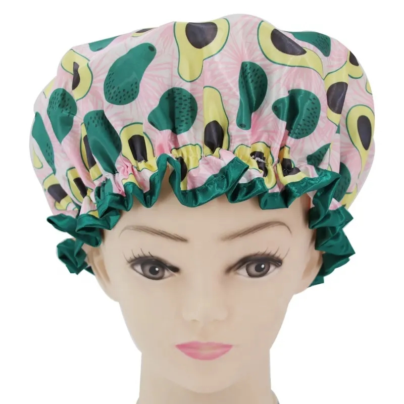 Quiet Girl High Quantity Avocado Shower Caps Satin Waterproof Shower Cap