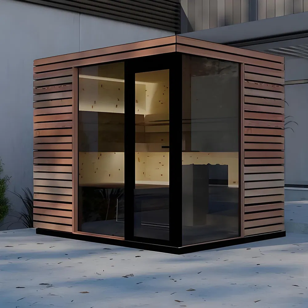 Квадратная сауна для улицы из канадской тсуги или кедра