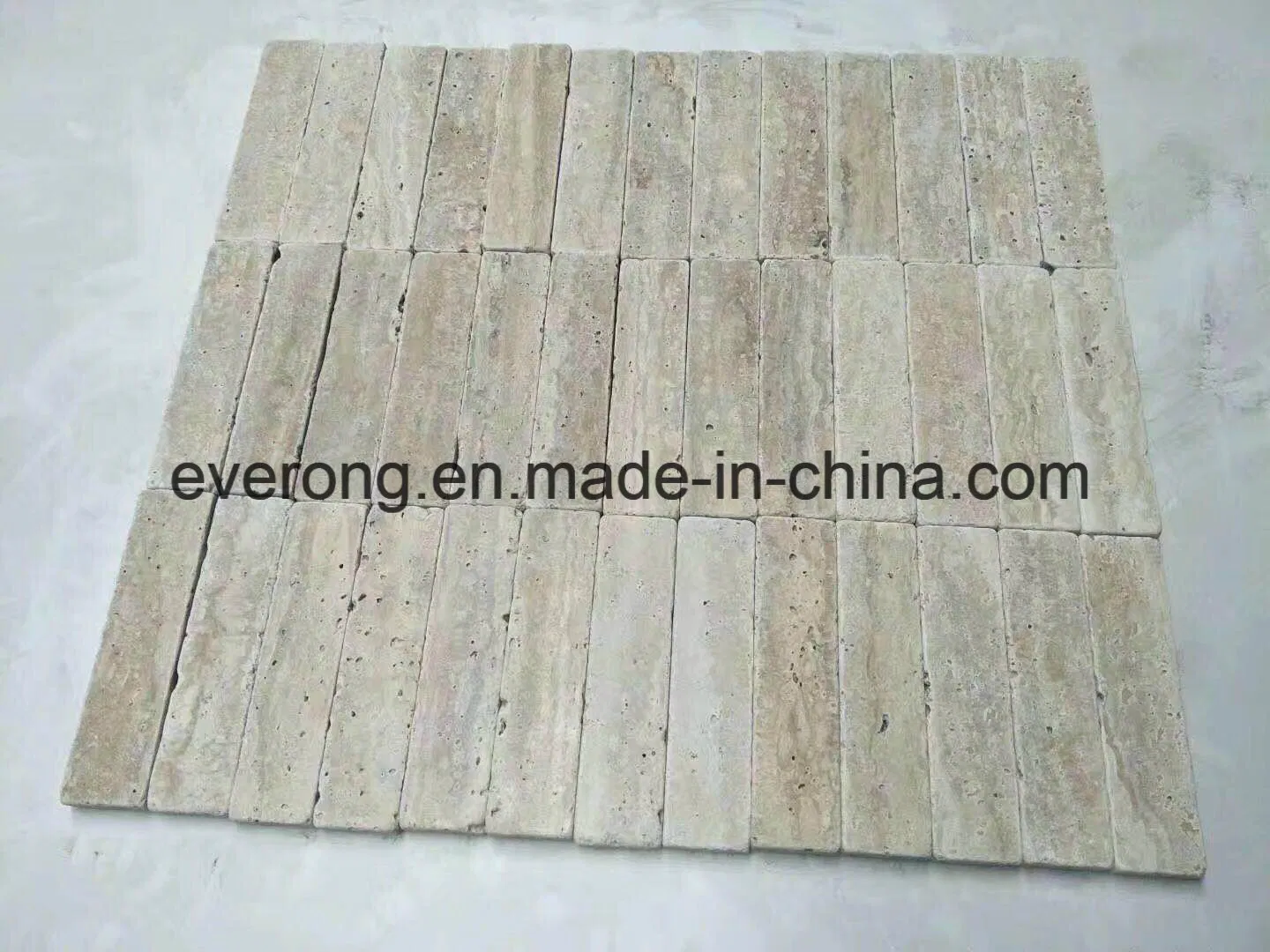 Natural Beige Travertine Tumbled Cobble Stone Paver for Patio, Driveway, Landscape