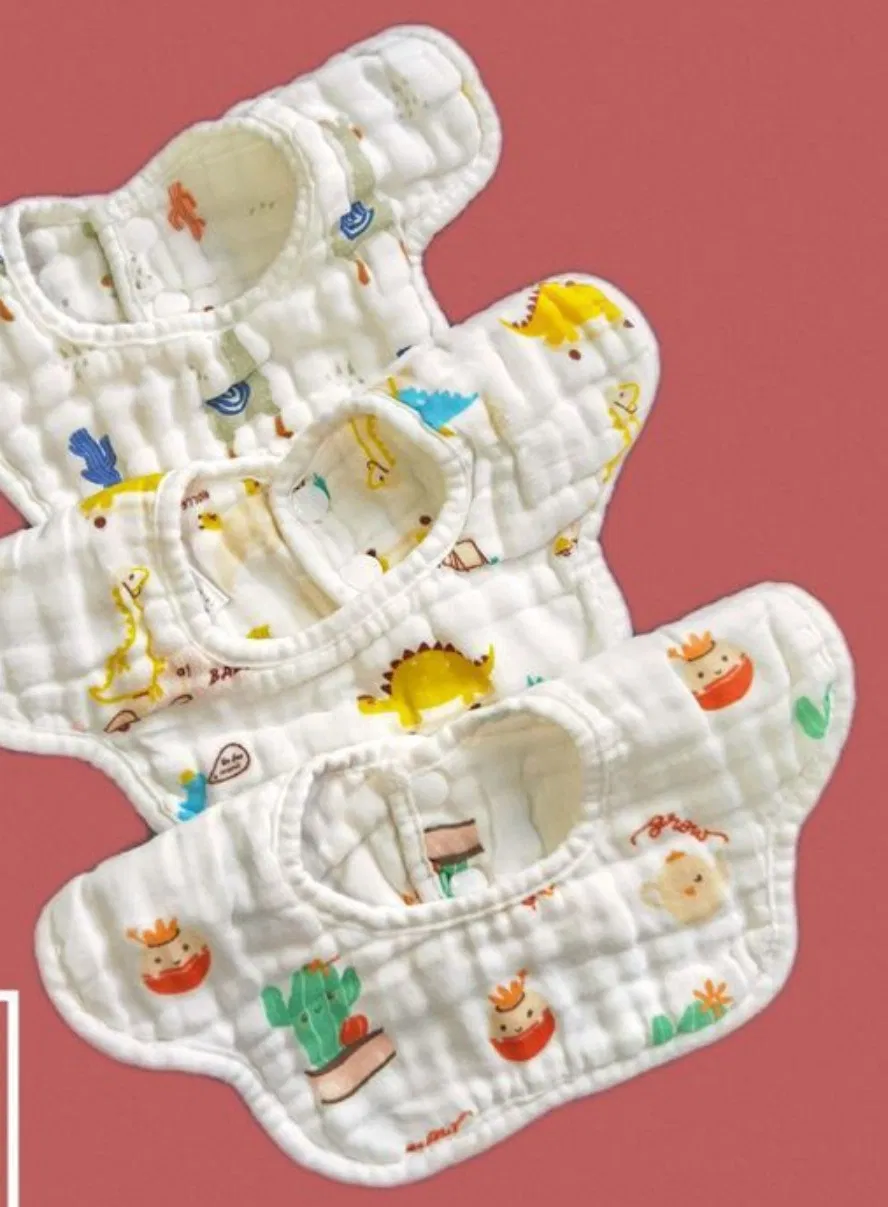 Customized Infant Cotton Absorbent Spring Summer Lightweight Soft Coveralls Baby Bibs