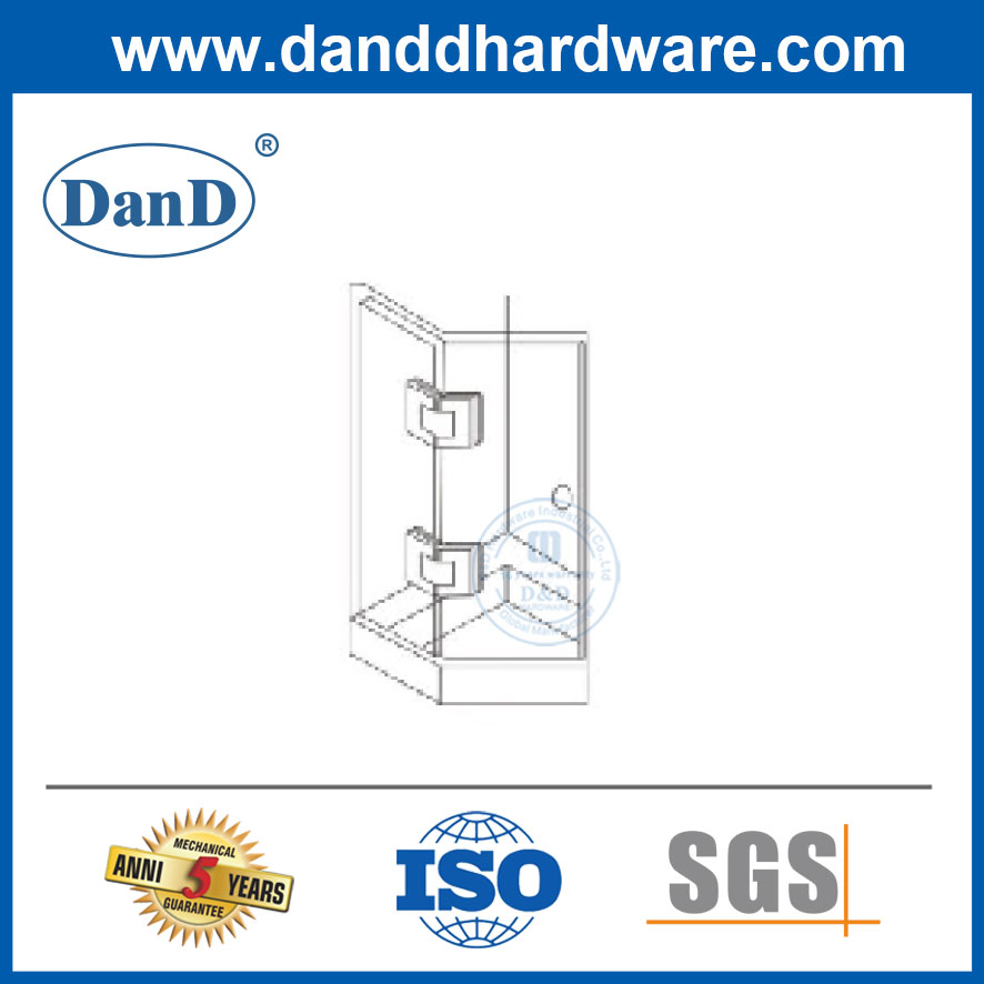 Wall Mounted Stainless Steel Frameless Shower Door Hinges for Bathroom