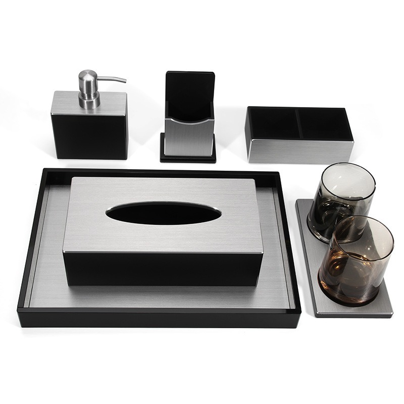 Fashion Accessories Bedroom Furniture Sets PVC Resin Plastic Guestroom PU Leather Items Hotel Amenities