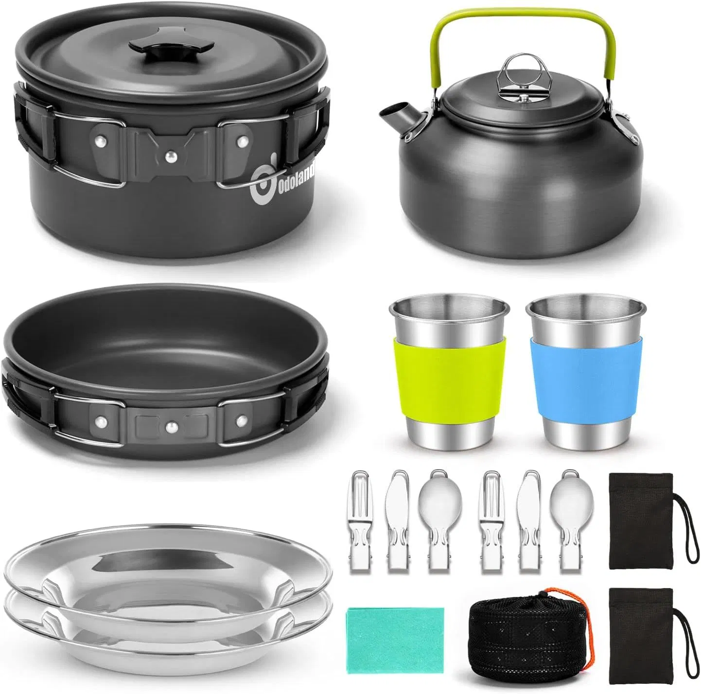 Outdoor Camping Cookware Set for 2-3 People Aluminum Pot Set Camping Pot