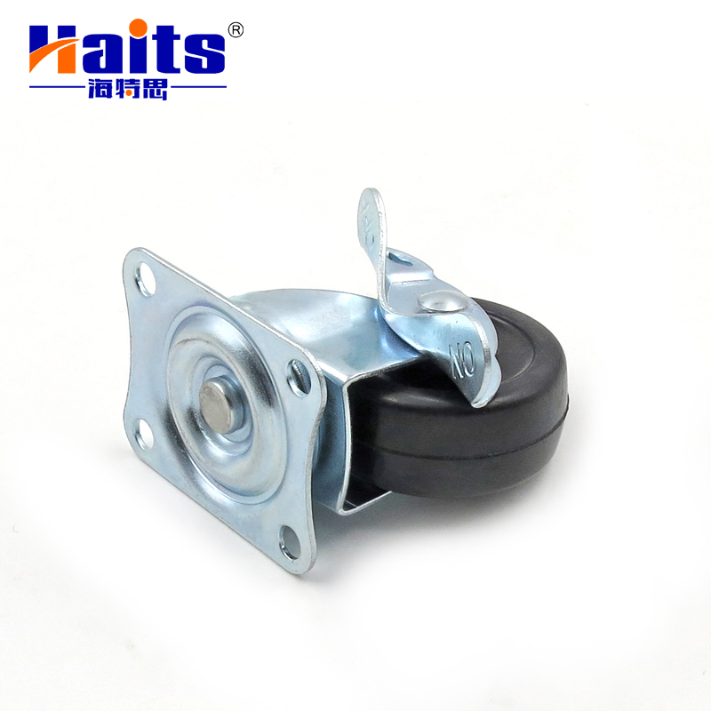 Furniture Hardware Product Plate Mount Casters with Brakes China Wholesale Manufacturer